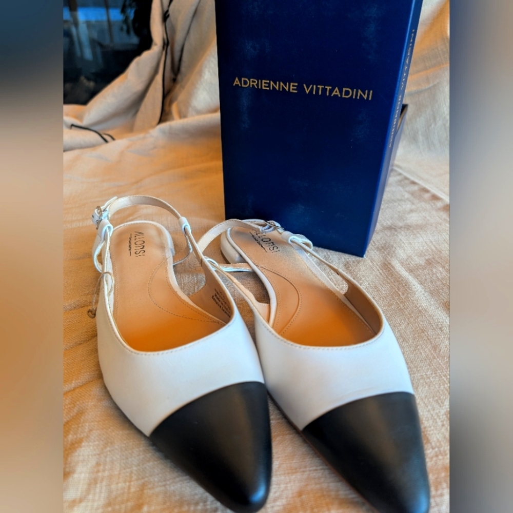 Adrienne Vittadini Cap-toe Slingbacks s:10